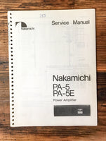 Nakamichi PA-5 PA-5E Amplifier Service Manual *Original* #2