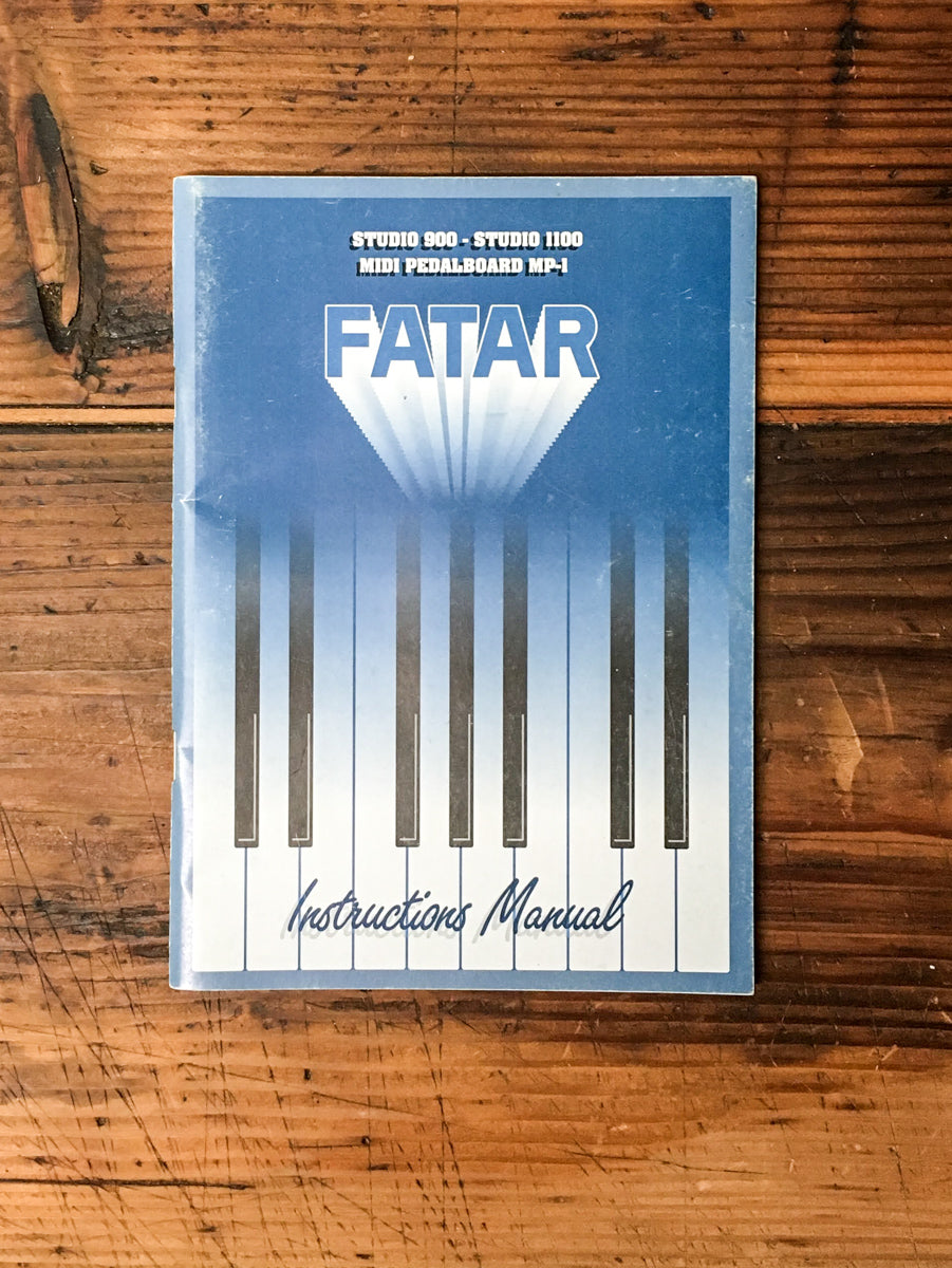 Fatar Studio 900 1100 MP-1 Keyboard Owner / User / Instruction Manual *Original*