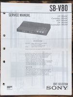 Sony SB-V80 Selector  Service Manual *Original*