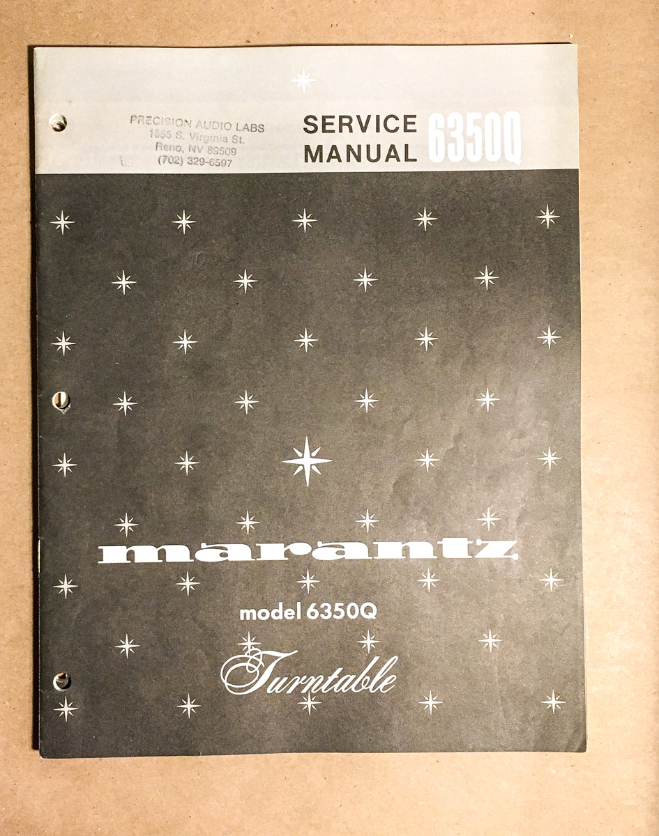 Marantz Model 6350Q Record Player / Turntable Service Manual *Original*