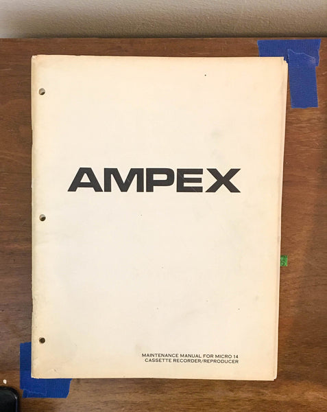 Ampex Micro 14 Tape Recorder / Player Service Manual *Original*