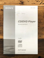 Sony DVP-NS300 CD DVD Player  Owner / User Manual *Original*