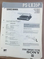 Sony PS-LX35P Turntable Record Player  Service Manual *Original*