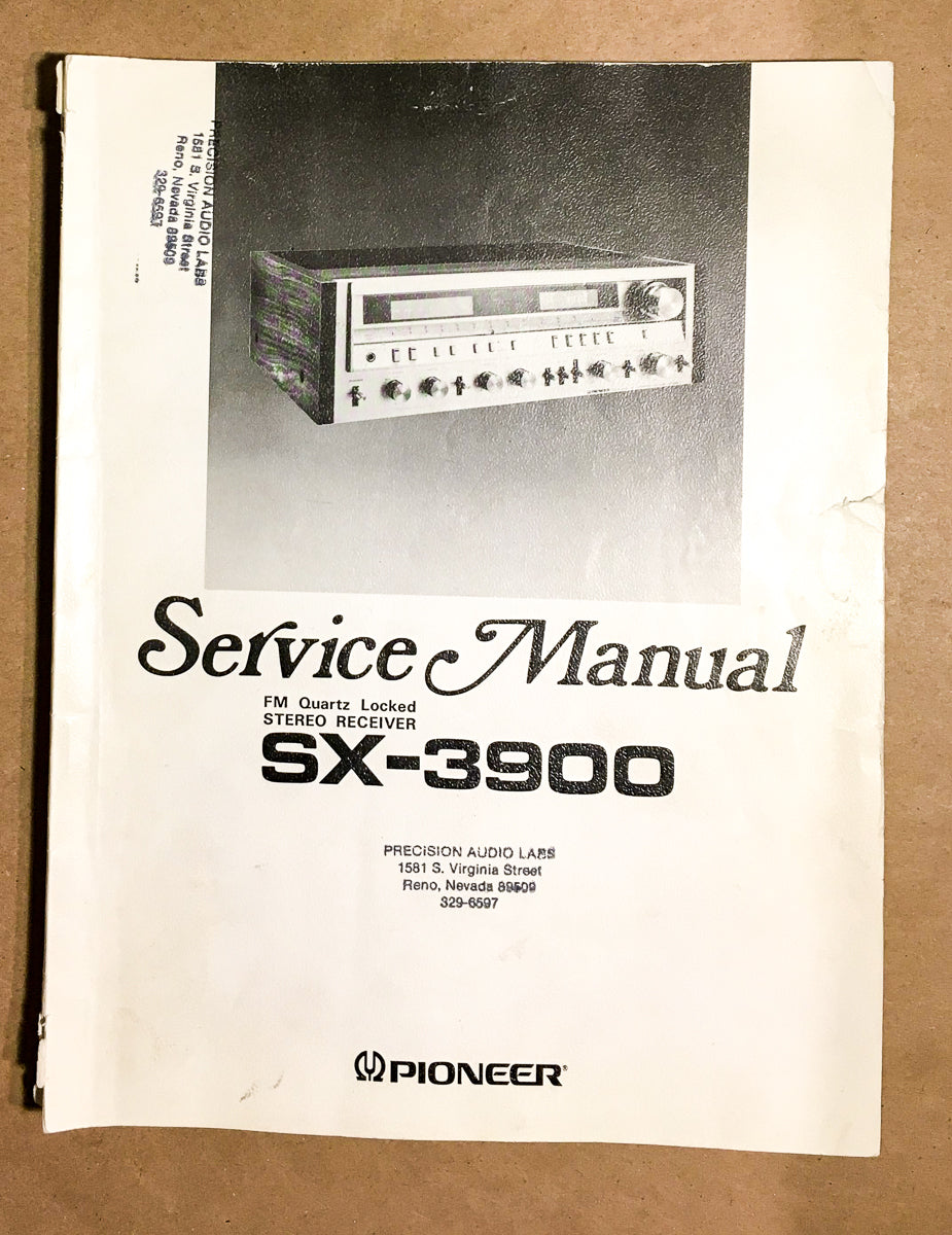 Pioneer SX-3900 Receiver Service Manual *Original*