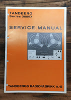 Tandberg Model 3000X 3000 X Tape Recorder  Service Manual *Original* #2