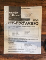 Pioneer CT-1170W Cassette Service Manual *Original* #1