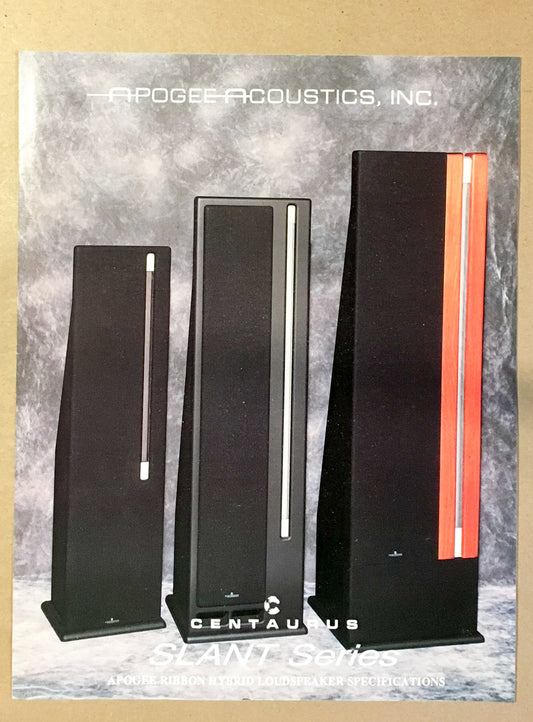 Apogee Centaurus Slant Series Speaker 3 pg Foldout Dealer Brochure *Original*