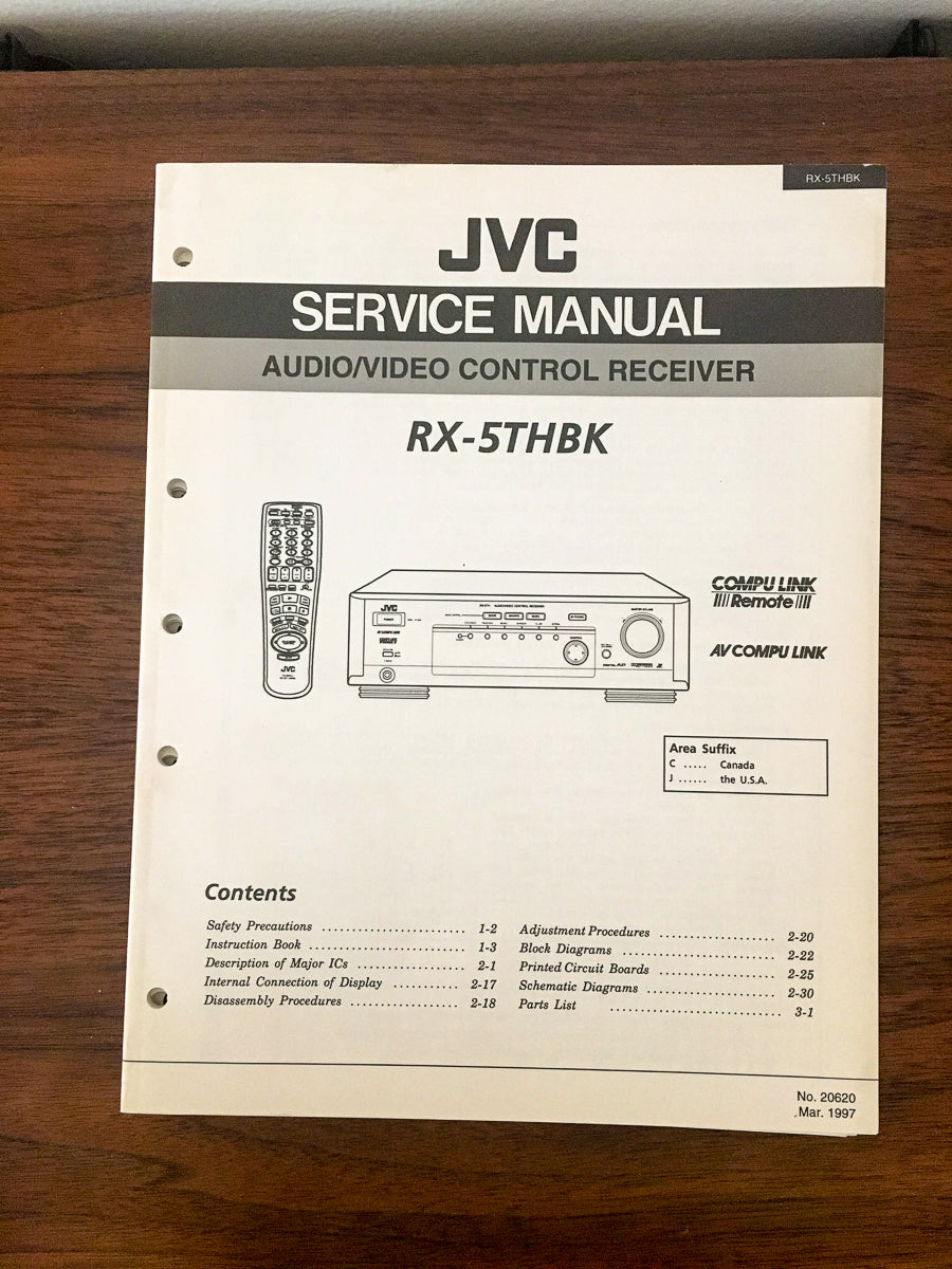 JVC RX-5 THBK Receiver Service Manual *Original*