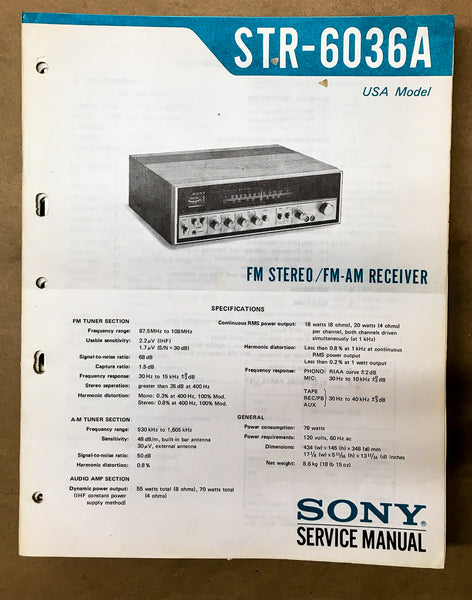 Sony STR-6036A Receiver Service Manual *Original*