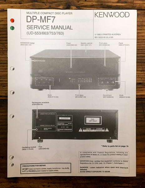 Kenwood DP-MF7 Stereo  Service Manual *Original*