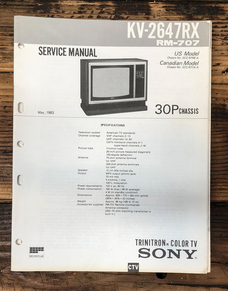 Sony KV-2645R TV  Service Manual *Original*