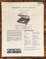 Onkyo CP-1007A Record Player / Turntable  Service Manual *Original*