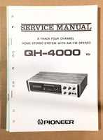 Pioneer QH-4000 8 Track Stereo  Service Manual *Original*