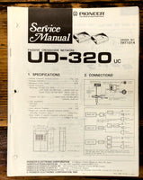 Pioneer UD-320 Crossover Service Manual *Original*