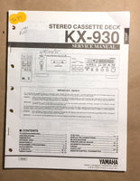 Yamaha KX-930 Cassette  Service Manual *Original*