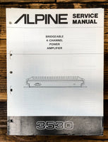 Alpine Model 3530 Power Amplifier  Service Manual *Original*