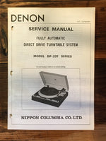 Denon DP-37F Record Player / Turntable Service Manual *Original*