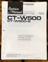 Pioneer CT-W500 CT-W500-S Cassette Service Manual *Original*