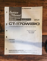 Pioneer CT-1170W Cassette Service Manual *Original* #2