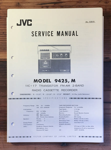 JVC Model 9425 9425M Radio Service Manual *Original*