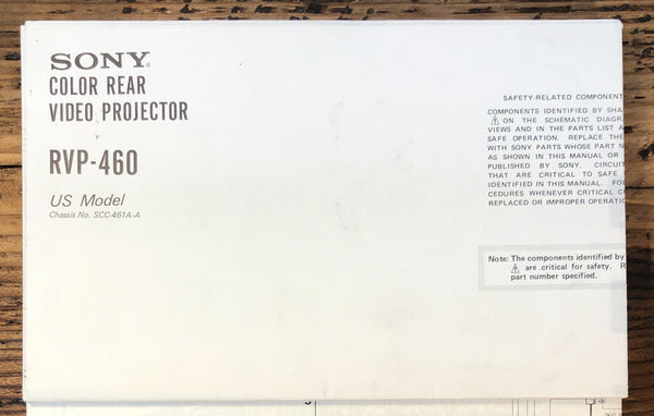 Sony RVP-460 TV  Fold Out Schematic *Original*