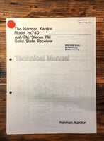 Harman Kardon HK740 HK 740  Service Manual *Original*