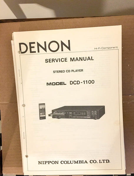 Denon DCD-1100 CD Player Service Manual *Original*