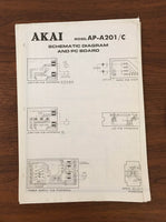Akai AP-A201 / AP-A201C TURNTABLE RECORD PLAYER Service Manual *Original*