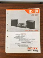 Sony TC-130 Tape Recorder Service Manual *Original*