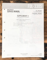 Sony FDL-330S TV Tuner Supp. Service Manual *Original* #1