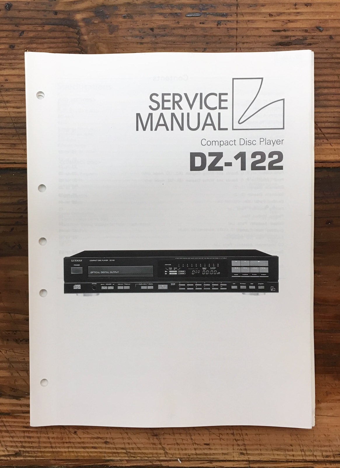 Luxman D-122 CD Player  Service Manual *Original*