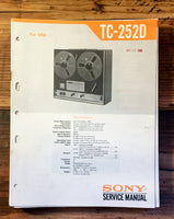 Sony TC-252D Reel to Reel Service Manual *Original*