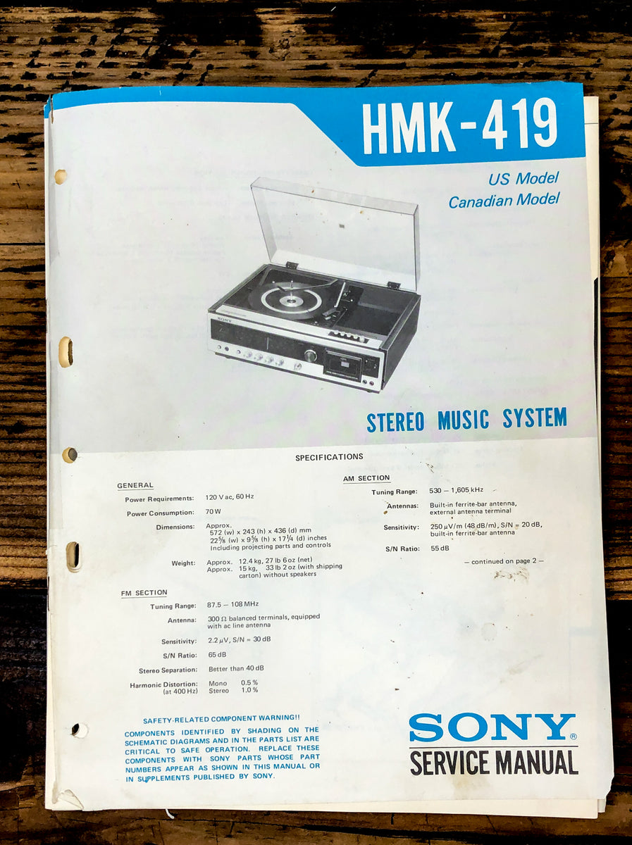 Stereo Service Manual *Original* #2 – Vintage Audio Store - Vintage ...