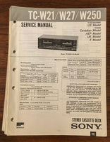 Sony TC-W21 TC-W27 TC-W250 CASSETTE Service Manual *Original*