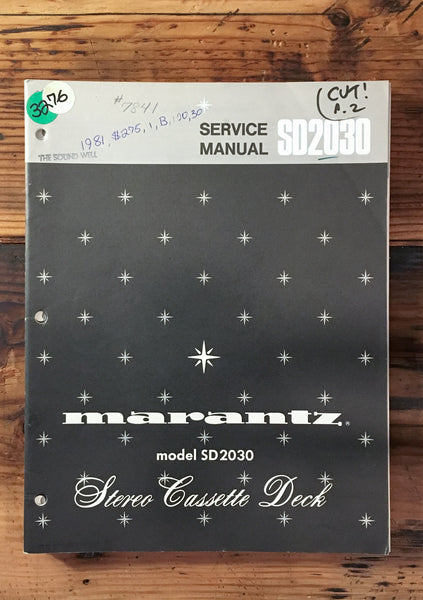 Marantz SD2030 SD-2030 Cassette Service Manual *Original*