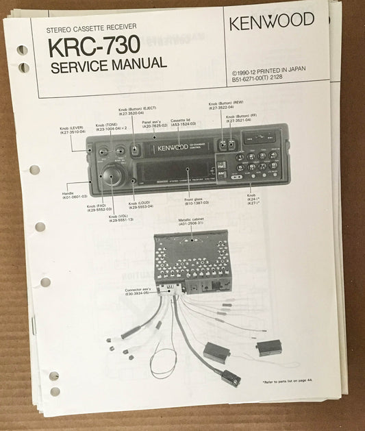 Kenwood KRC-730 Car Radio Service Manual *Original*
