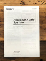 Sony ZS-X3CP Radio / Boombox  Owner / User Manual *Original*