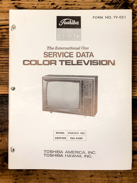 Toshiba C802WR TAC-4380 TV / Television Service Manual *Original*