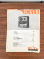 Sony TC-777-2 TC-777-4 Reel to Reel Service Manual *Original*