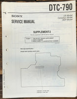 Sony DTC-790 DAT Supp. Service Manual *Original* #2