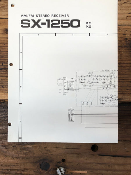Pioneer SX-1250 KCU Receiver Foldout Service Manual *Original*