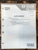 Sony KV-1545R TV Supp Service Manual *Original*