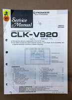 Pioneer CLK-V920 Laser Karaoke  Service Manual *Original*