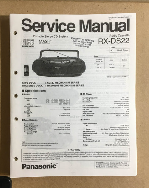Kenwood RX-DS22 Portable Radio Stereo  Service Manual *Original*