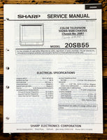 Sharp 20SB55 TV / Television Service Manual *Original*