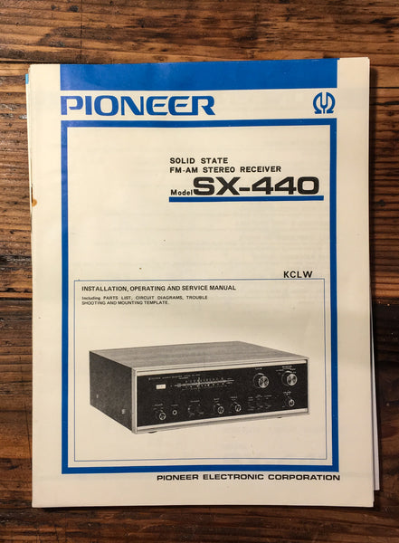 Pioneer SX-440 Receiver  Owners & Service Manual *Original*