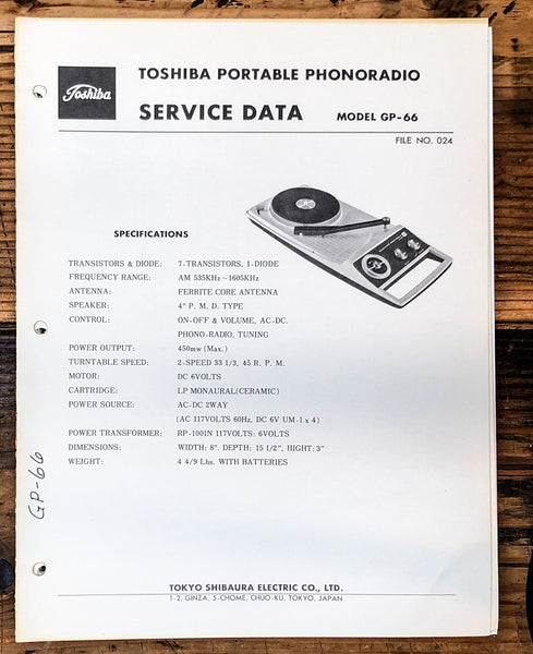 Record Player / Turntable Service Manual *Original* – Vintage Audio ...