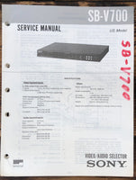 Sony SB-V700 Selector  Service Manual *Original*