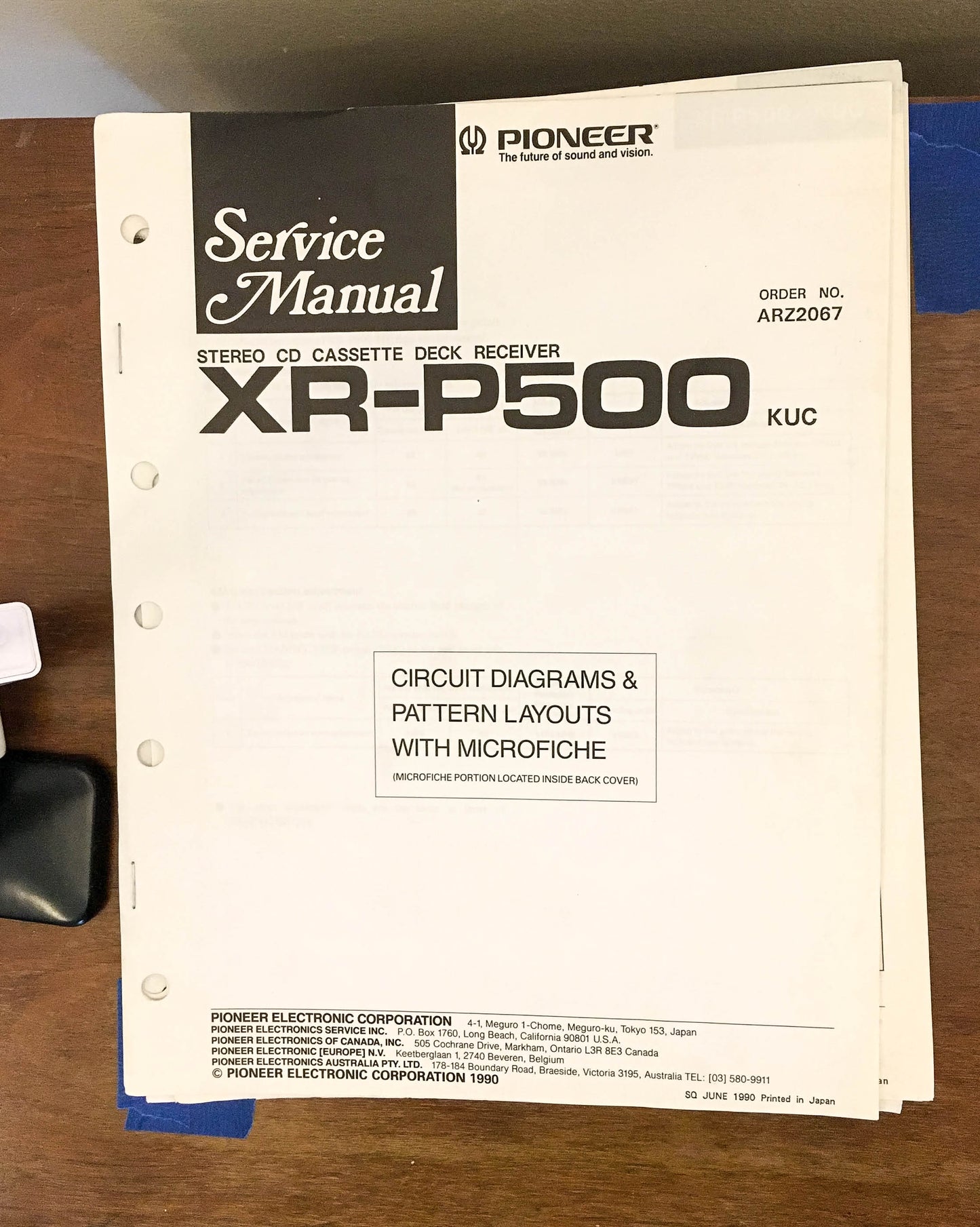 Pioneer XR-P500 Stereo System Service Manual *Original*