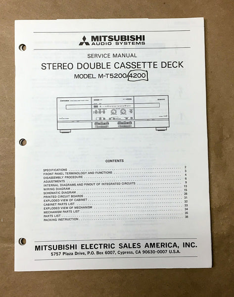Mitsubishi M-T5200 M-T4200 Cassette Service Manual *Original*